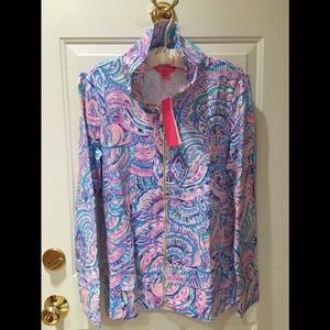 NWT Lilly Pulitzer Zip Up Happy as a Clam size Medium